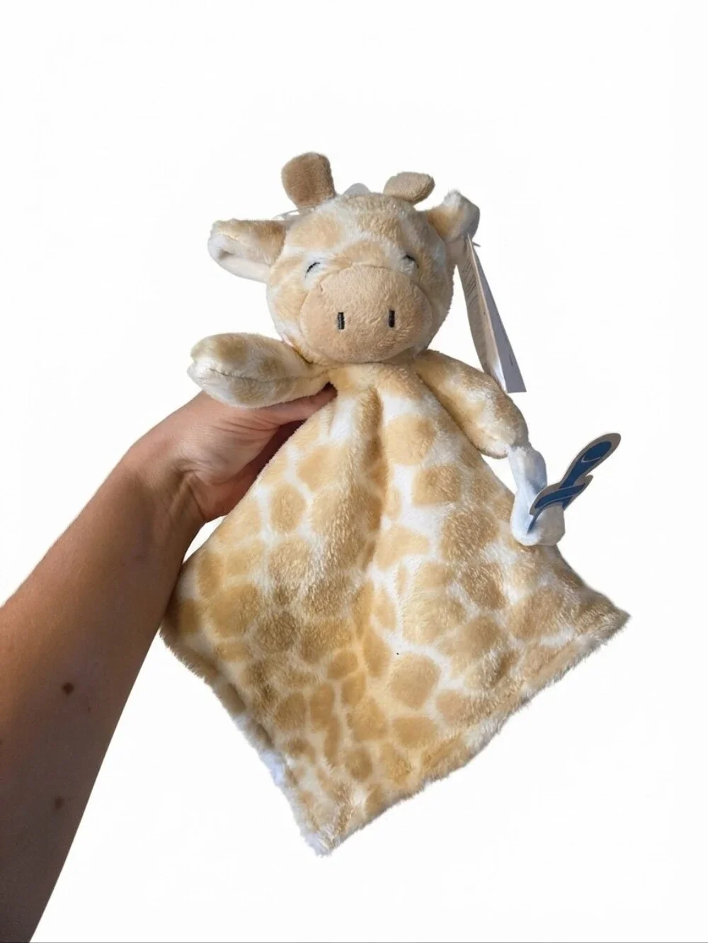 New Carters Giraffe Plush Security Blanket Lovey With Pacifier Holder Tan Brown